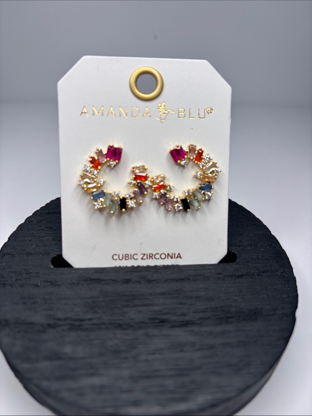 Multicolor Cubic Zirconia Hoop Earrings